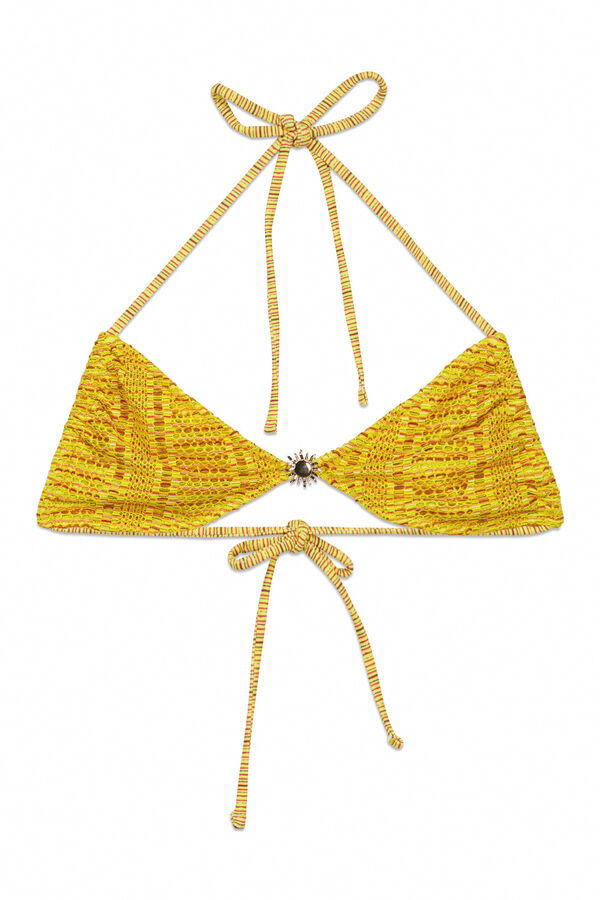 Women'secret Top bikini triangular em crochet multicolor estampado