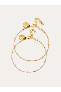 Singularu Pack 2 Pulseras Amistad Acero Ba&ntilde;o Oro