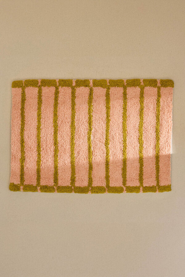Calma House Tapete de banho &agrave;s riscas rosa Saturno 50x70 rosa