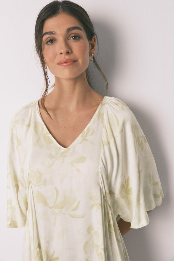 Women'secret Camisa de dormir comprida estampada manga larga estampado