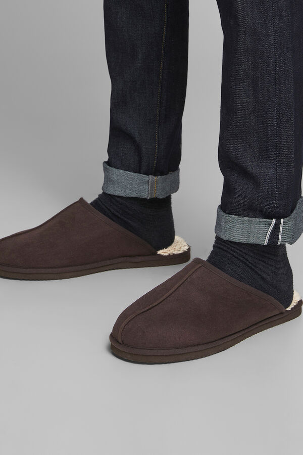 Jack & Jones Chinelos de borrego castanho
