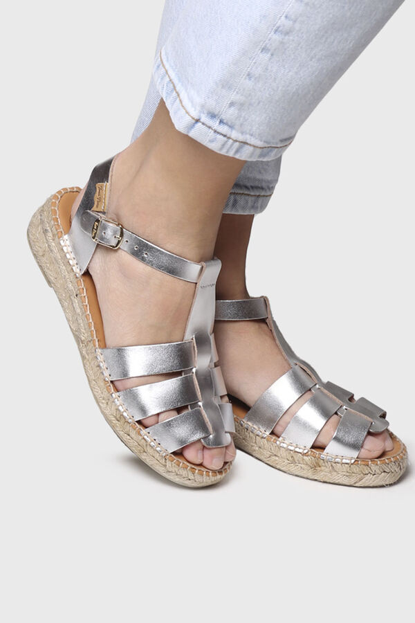 Toni Pons Alpargata plana de piel - EMMA gris