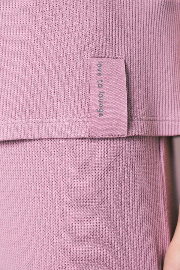 Women'secret Pijama Capri em tecido waffle rosa rosa