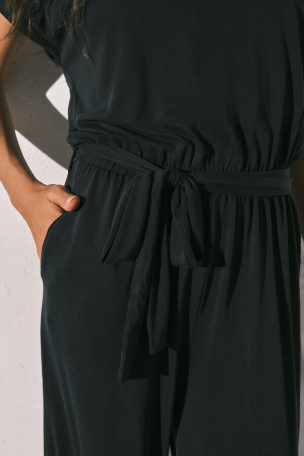 Women'secret Macac&atilde;o comprido fluido preto preto