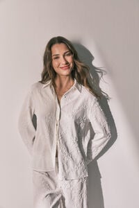 Women'secret Pijama de camisa comprida cetim branco