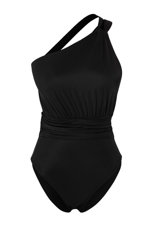 Trendyol Fato de banho assim&eacute;trico franzido preto