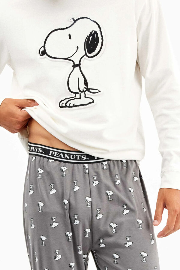 Gisela Conjunto de pijama masculino com estampado do Snoopy branco