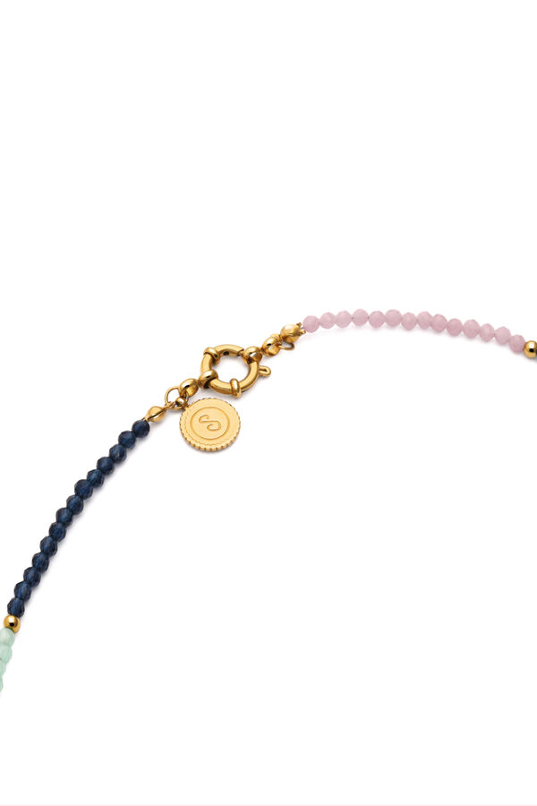 Singularu Colar Dye Dots Bruma A&ccedil;o Banho de Ouro estampado
