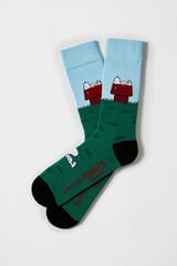 Besocks Calcetines altos Besocks de algodón orgánico color azul celeste y verde azul