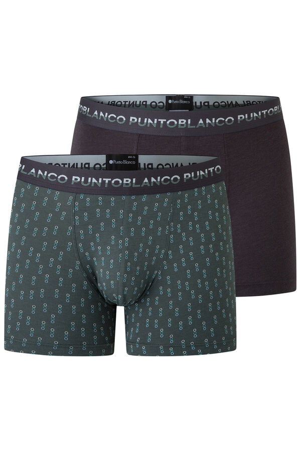 Punto Blanco Pacote de 2 boxers de bambu e algodão, Treetop estampado