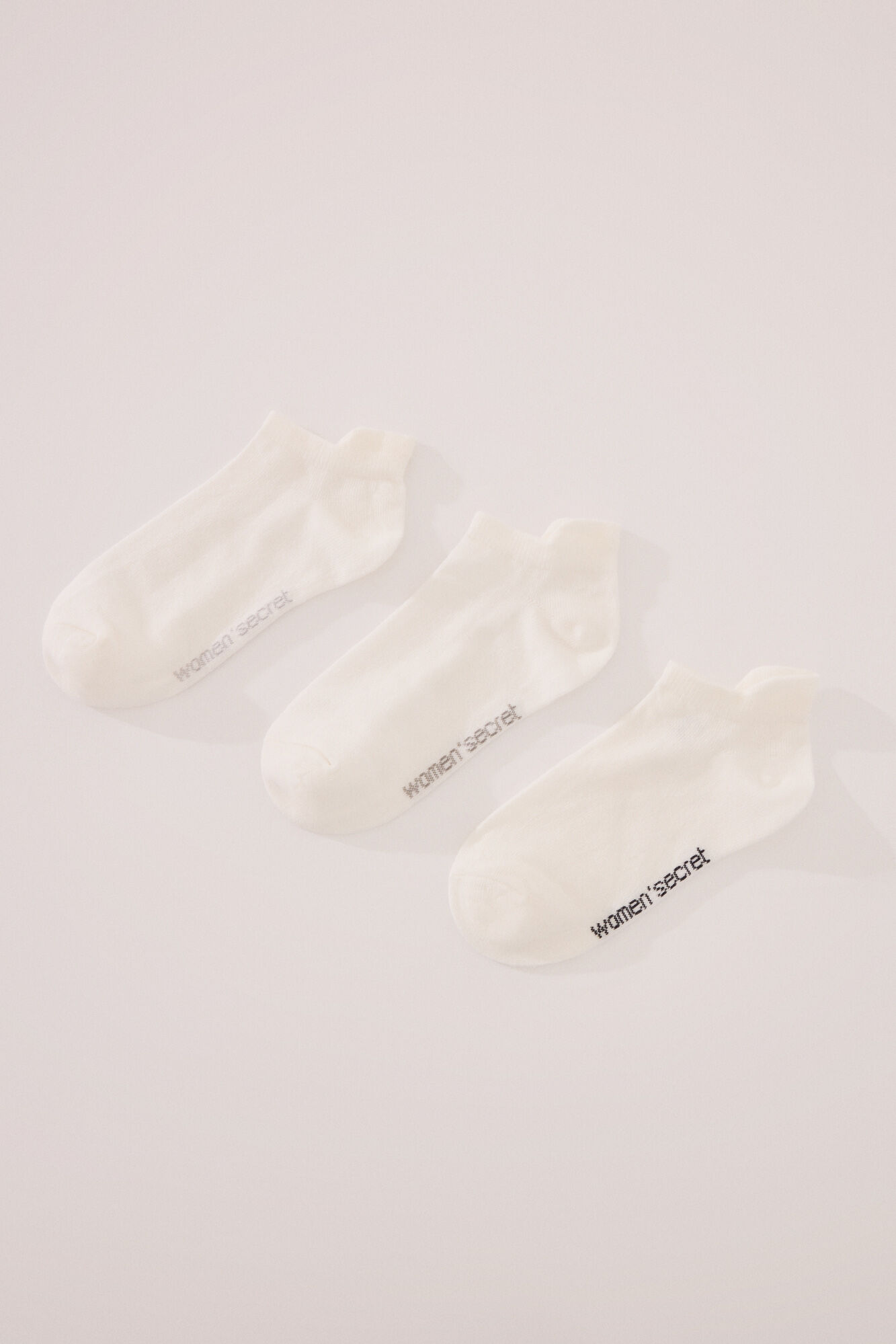 Women'secret Pack 3 calcetines cortos blanco