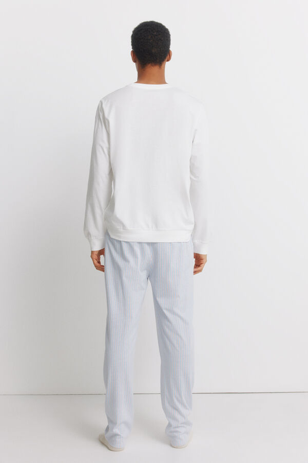 Women'secret Pijama com mensagem em algod&atilde;o bege