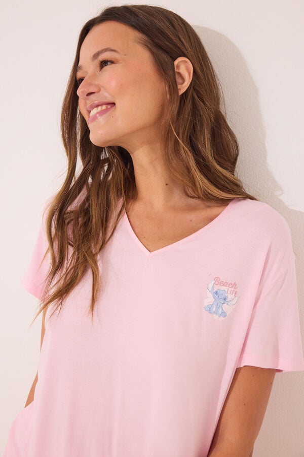 Women'secret Pijama curto rosa Lilo e Stitch rosa
