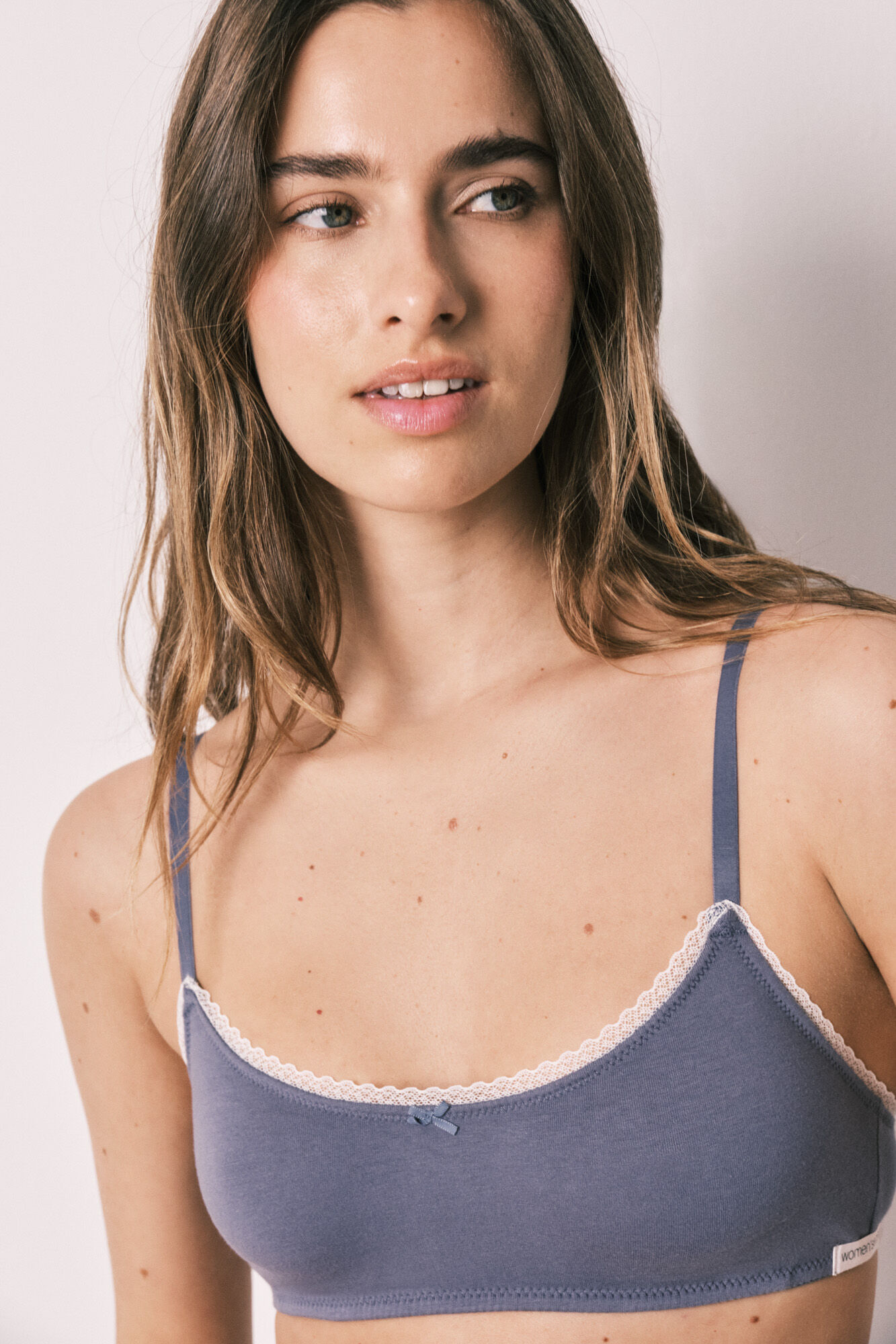Women'secret Soutien top em algod&atilde;o azul