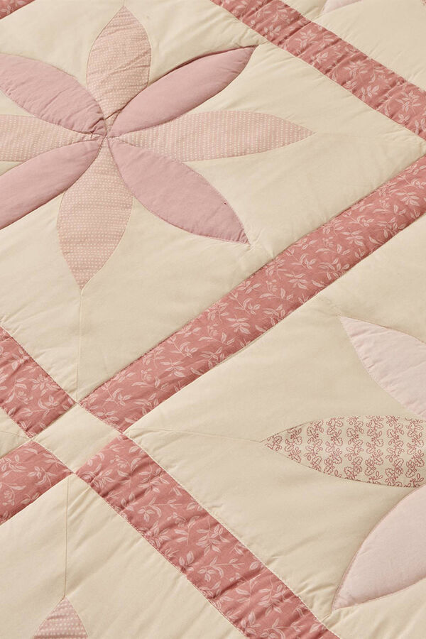 Textura Edredón de patchwork tradicional rosa