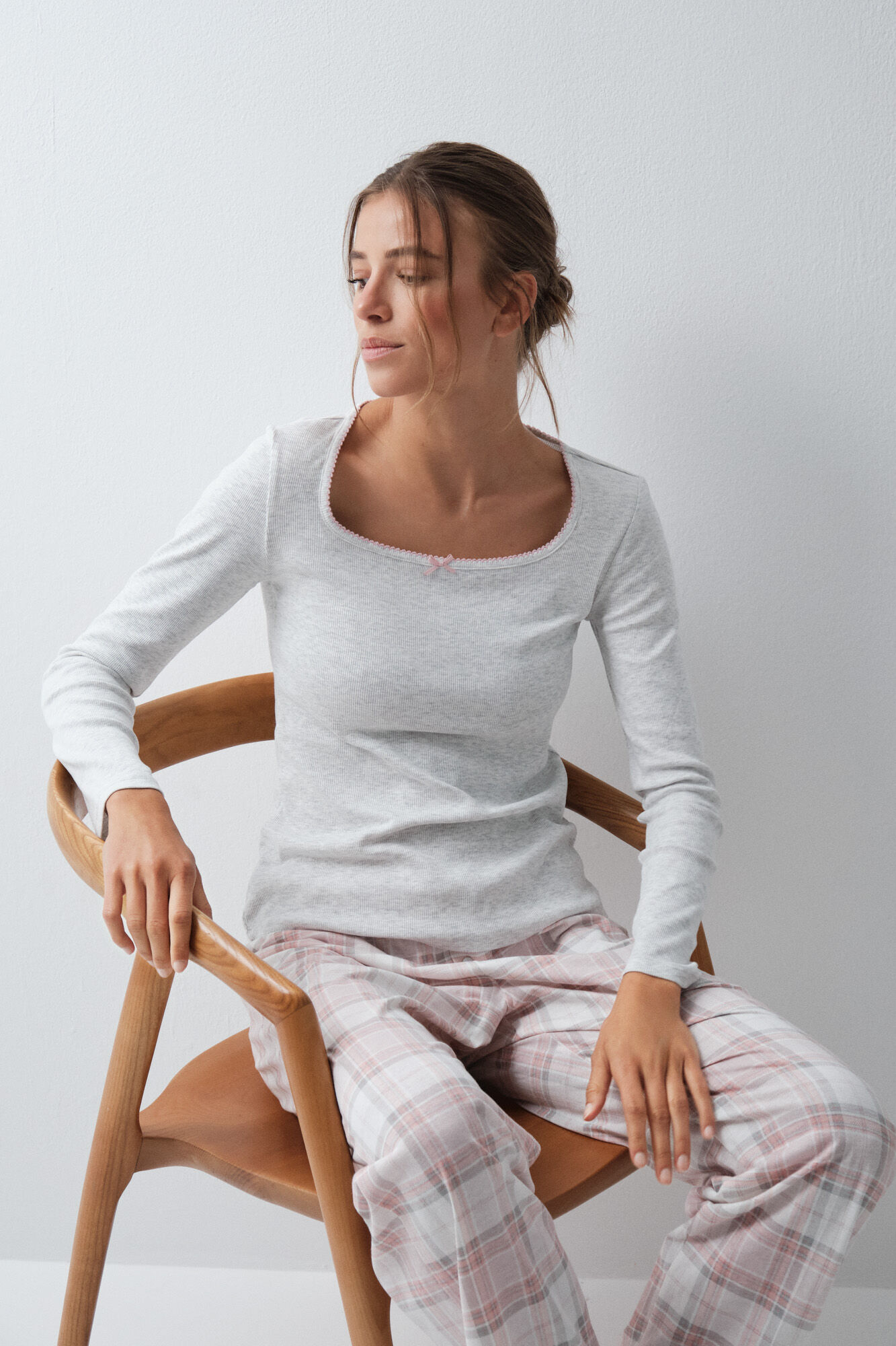 Women'secret Pijama comprido em algod&atilde;o xadrez