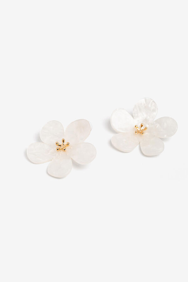 Womensecret Acrylic Flower Earrings white