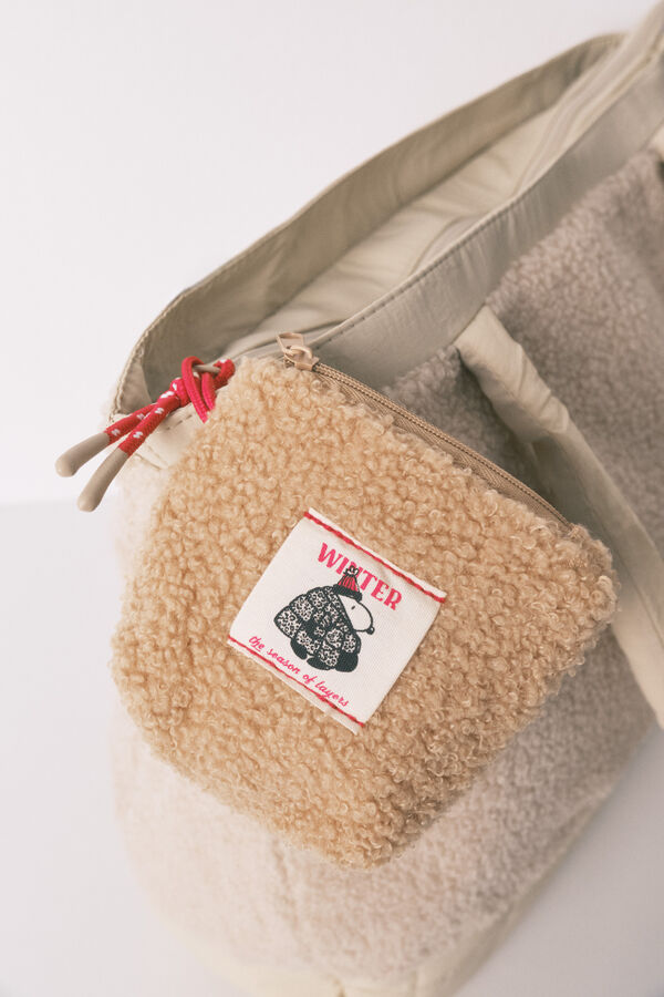 Women'secret Grande bolsa acolchoada bege do Snoopy bege