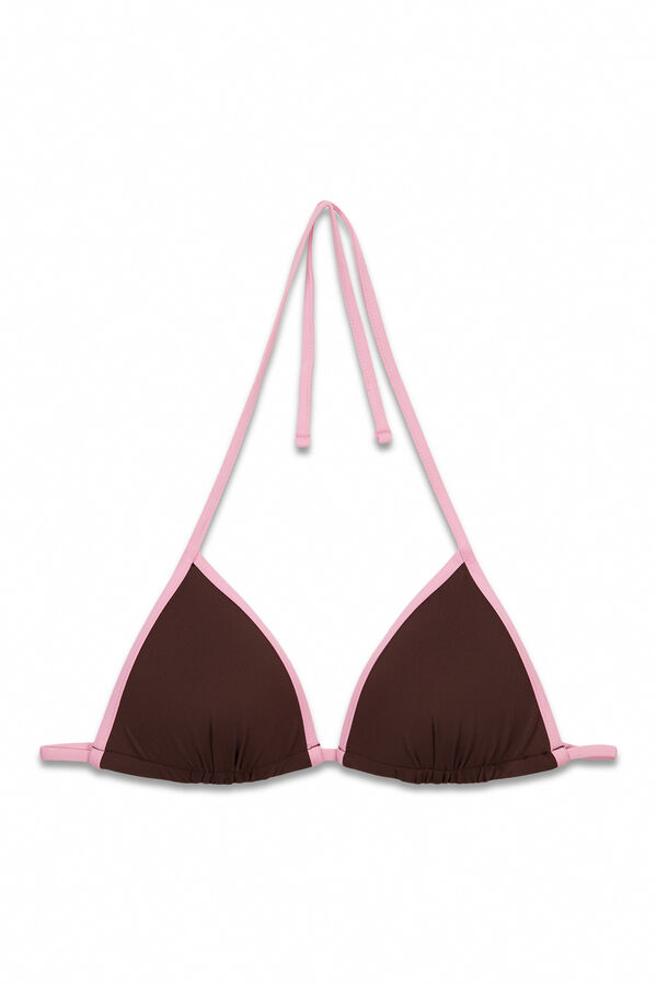 Women'secret Top biqu&iacute;ni triangular cortina castanho cru