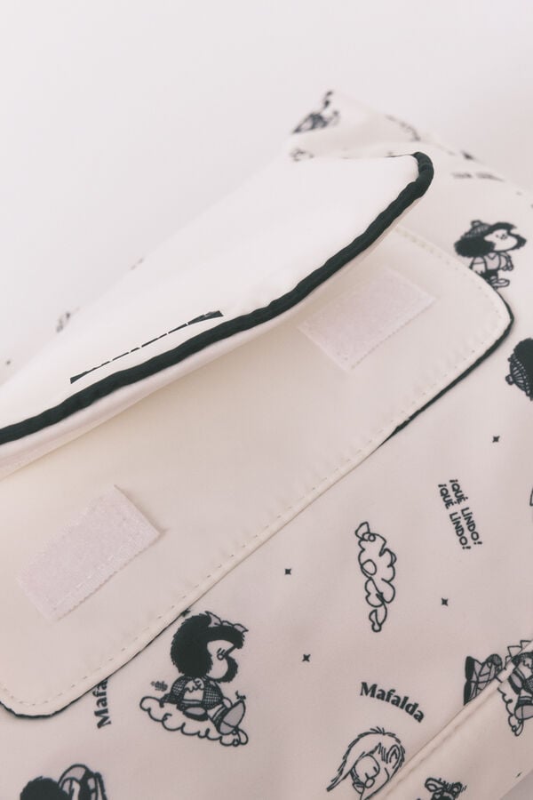 Women'secret N&eacute;cessaire grande em nylon branco Mafalda bege