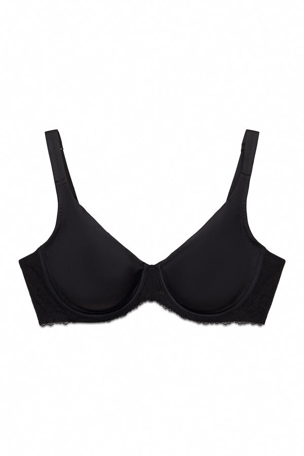 Women'secret Soutien redutor em microfibra e renda preto REAL preto