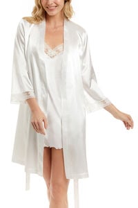 Ivette Bridal Robe curto de cetim Sabela