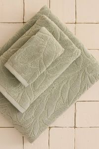 Textura Toalha turca jacquard folhas