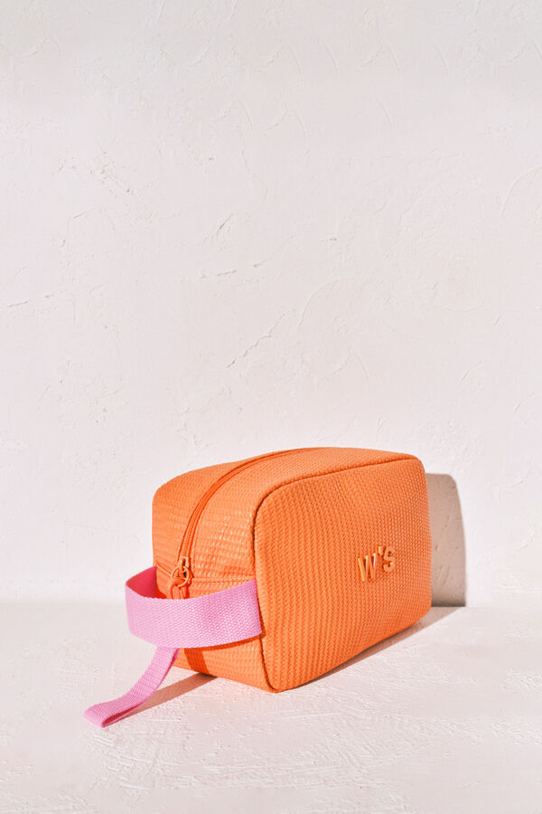 Women'secret Necessaire emborrachado textura r&aacute;fia azul vermelho
