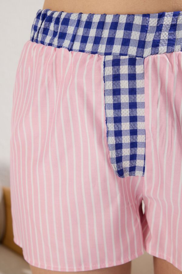 Trendyol Conjunto de pijama curto &agrave;s riscas branco