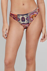 Gisela Cueca de biquíni alta com estampado do zodíaco estampado