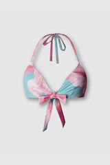 Pepe Jeans Top biqu&iacute;ni triangular estampado floral azul
