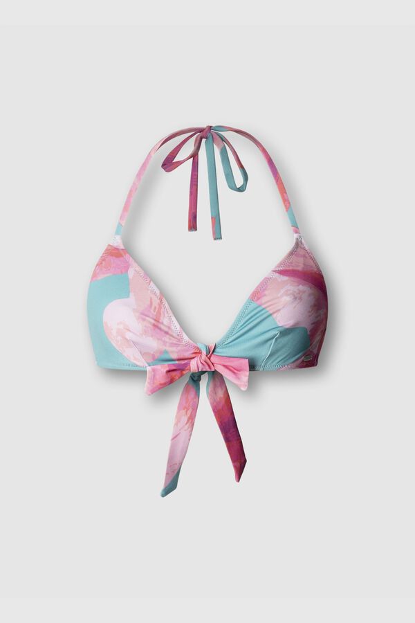 Pepe Jeans Top biqu&iacute;ni triangular estampado floral azul