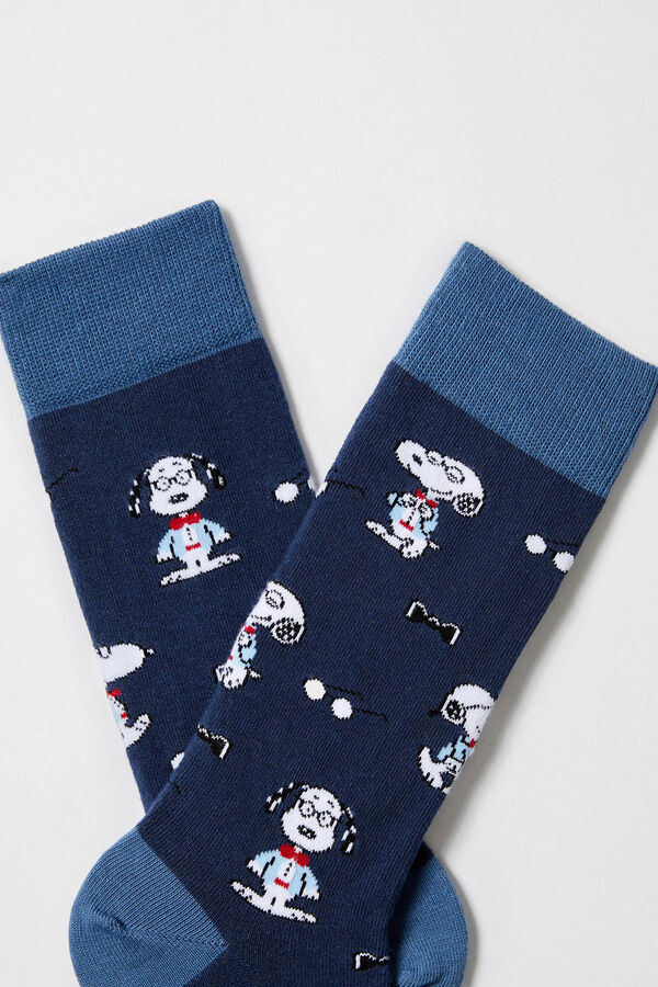 Besocks Meias Besocks Snoopy at&eacute; o meias feitas de algod&atilde;o org&acirc;nico preto azul