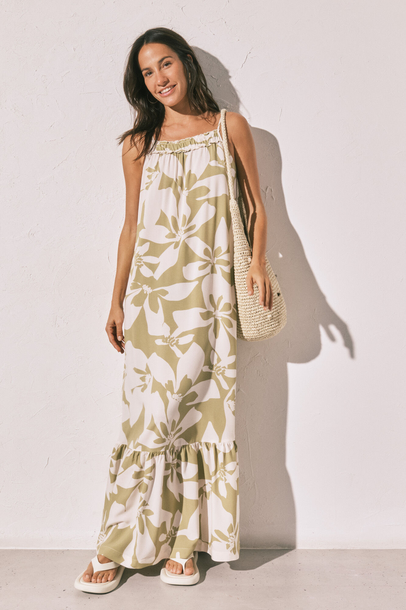 Women'secret Vestido largo tirantes flores