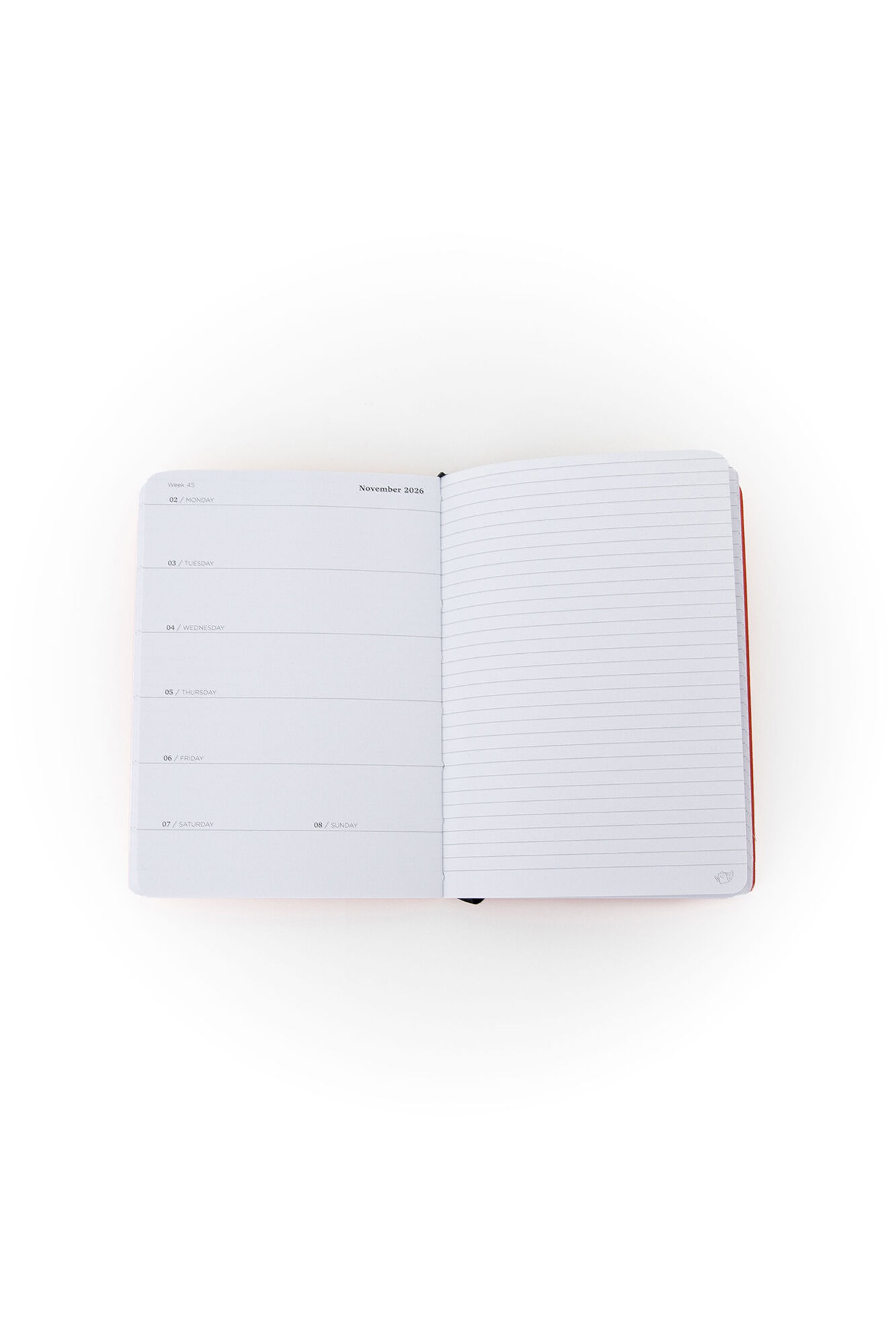 Mr. Wonderful Agenda Semanal Pequena de Bolso 2026 - Laranja