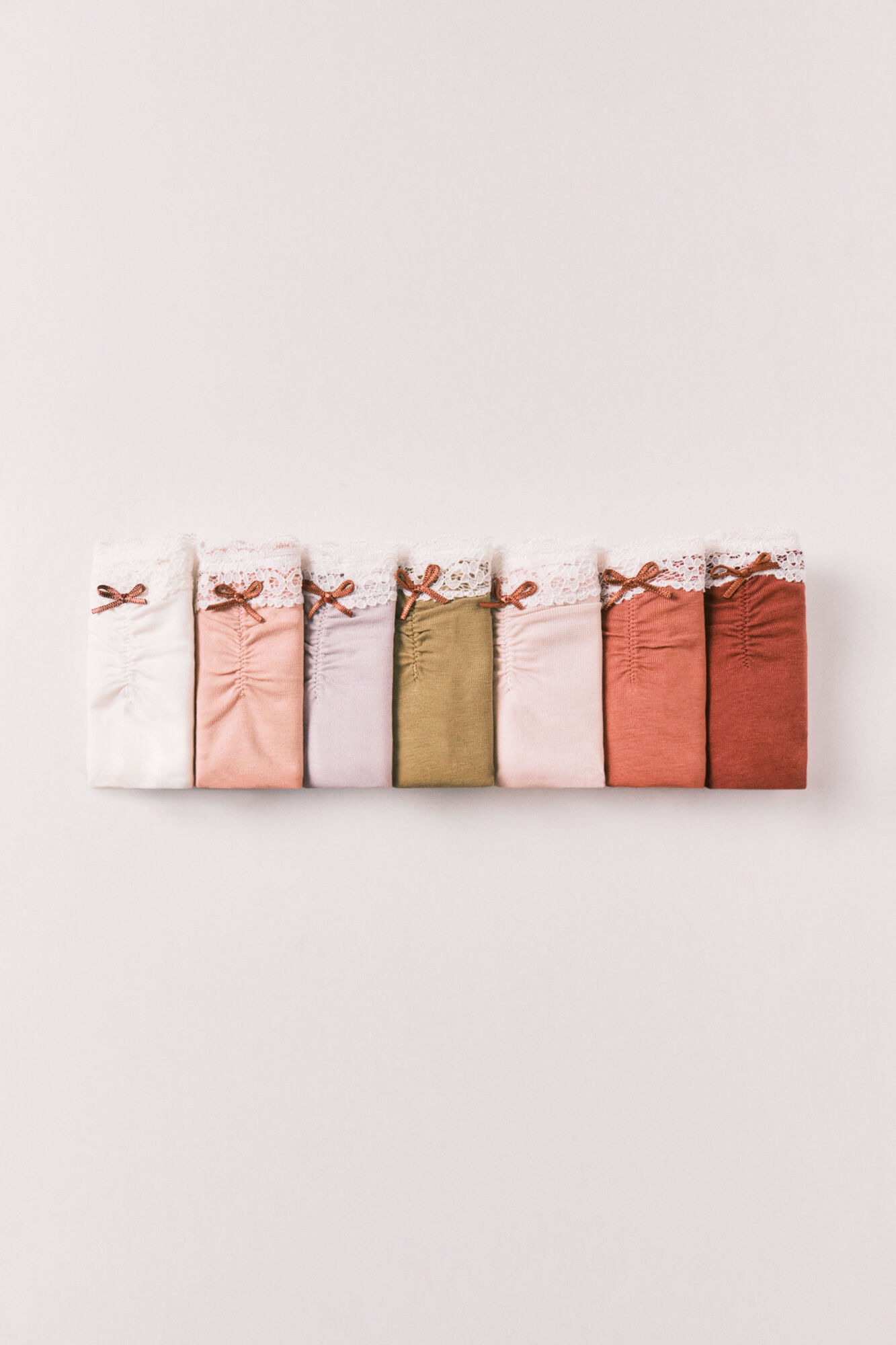 Women'secret Pack 7 bragas cl&aacute;sicas algod&oacute;n lisas encaje