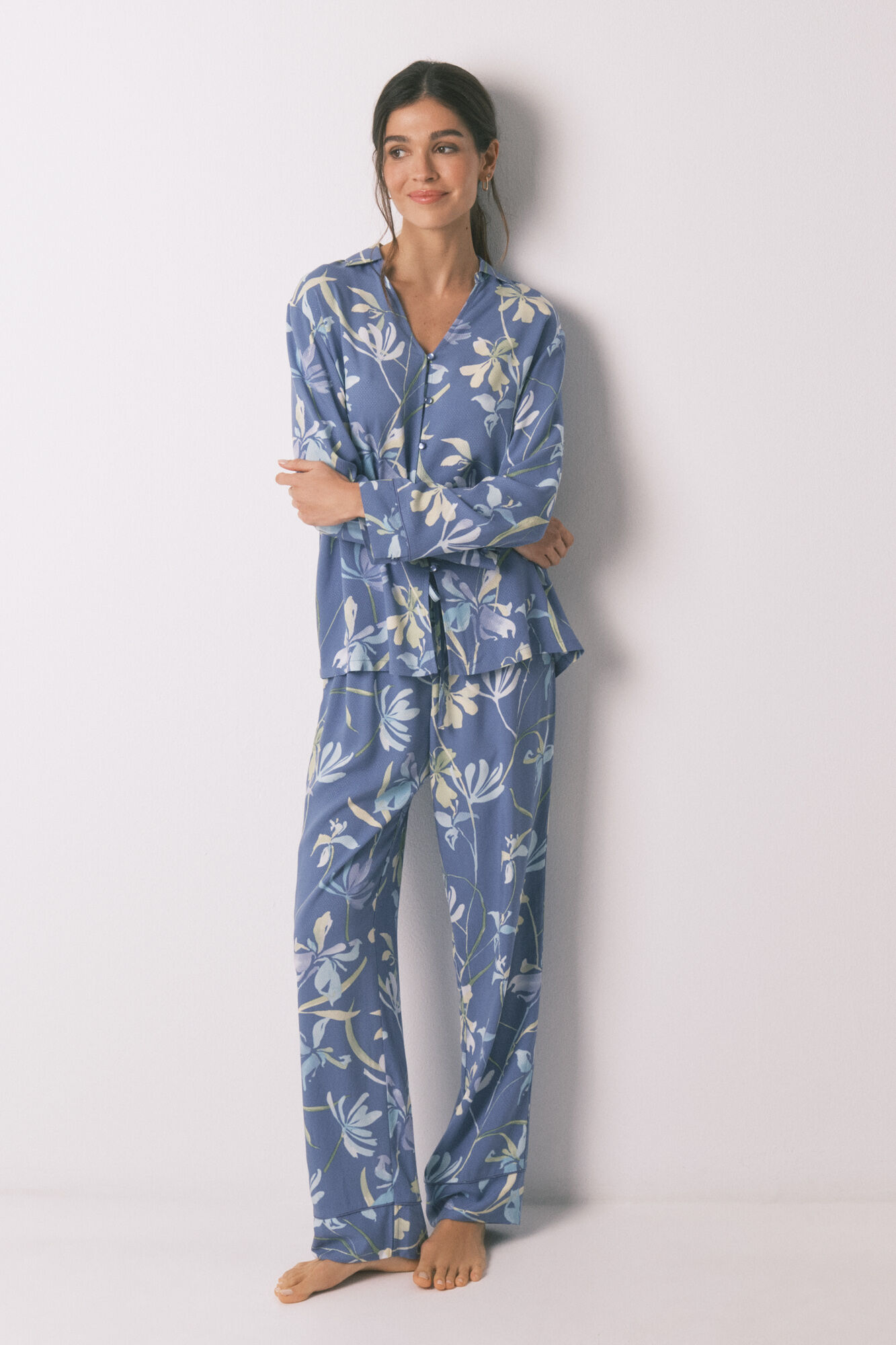 Women'secret Pijama camisero estampado flores