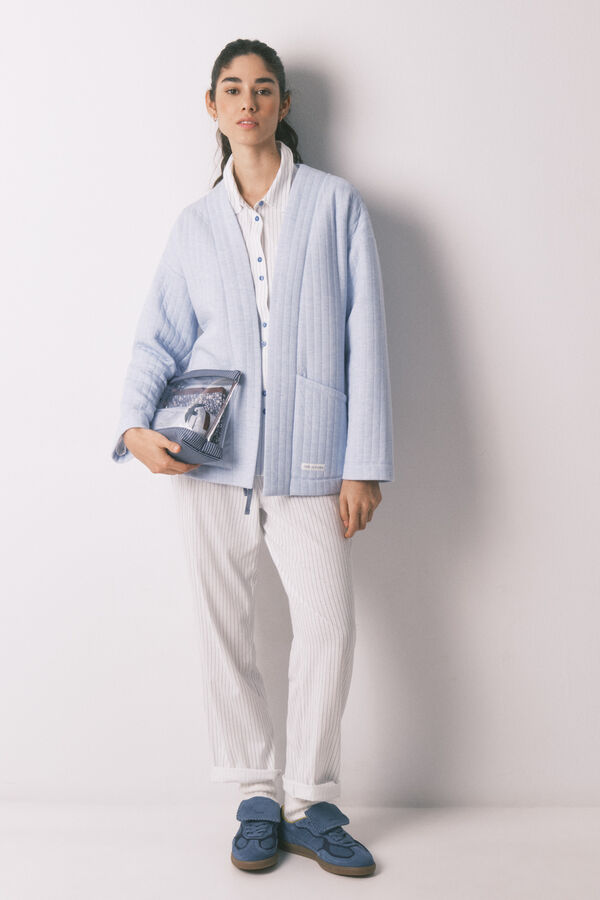 Women'secret Bata curta acolchoada azul azul