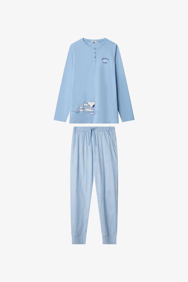 Gisela Pijama de homem comprido azul