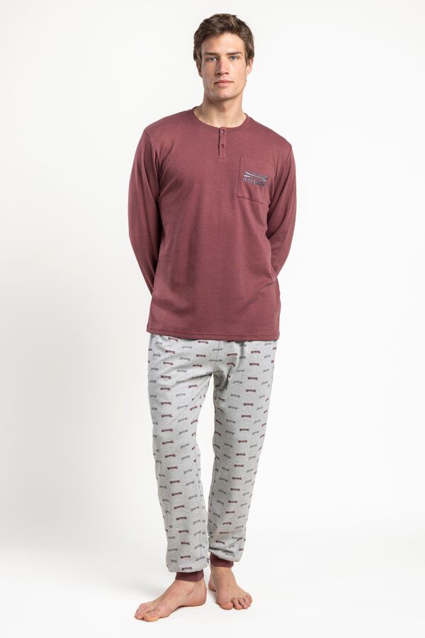 Admas Pijama comprido para homem vermelho