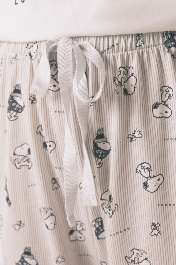 Women'secret Pijama comprido Snoopy 100% algodão branco