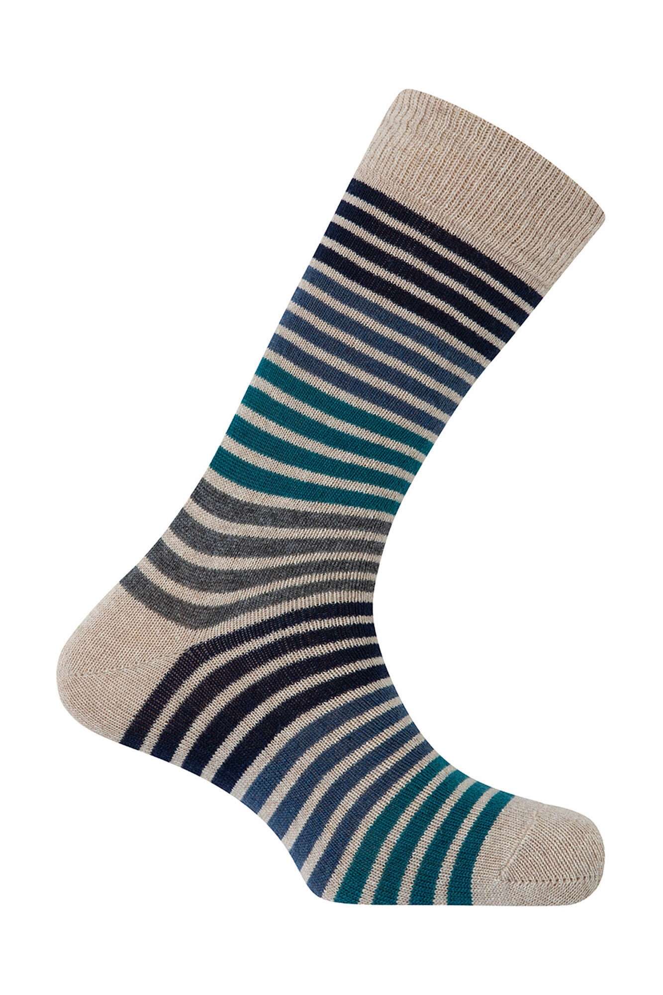 Punto Blanco Meias curtas riscas de l&atilde; e caxemira