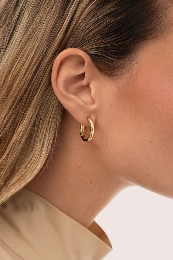 Pendientes Aro Starla Sparks M Baño Oro