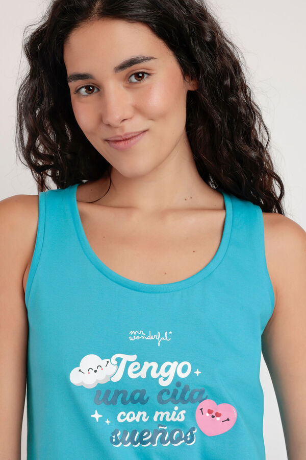 Mr. Wonderful Pijama curto mangas Eu tenho um Sr. Maravilhoso azul