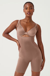 Spanx Body calça abaixo do peito tule e cetim Shaping cetim