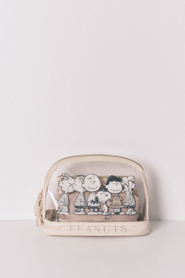 Women'secret Pacote com 3 bolsas de higiene com estampado do Snoopy cru