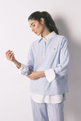 Women'secret T-shirt manga comprida em 100% algod&atilde;o azul azul