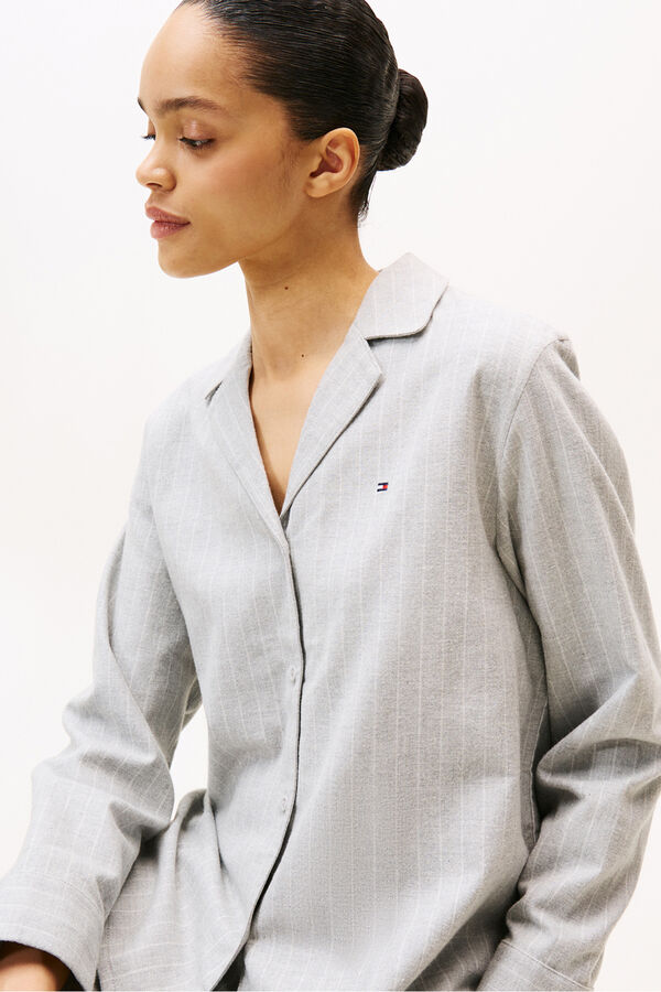 Tommy Hilfiger Conjunto de pijama riscas com camisa e calça bege