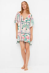 Gisela Caft&atilde; estampado tropical branco