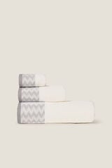 Textura Toalha felpuda em zigue-zague branco